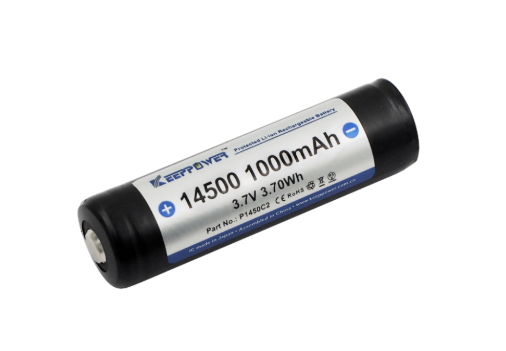 Ladbart AA 14500 3.7V 1000mAh - med sikkerhetskrets-0 Ladbart AA 14500 3.7V 1000mAh - med sikkerhetskrets-0