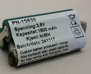 3,6V 1800mAh NiMH Batteri som passer til bl. a. Moser hårklippere.