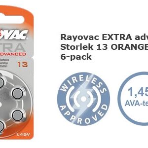 Rayovac EXTRA Advanced 13 1,45V Hörapparatsbatteri PR 48, AR48, ZA13