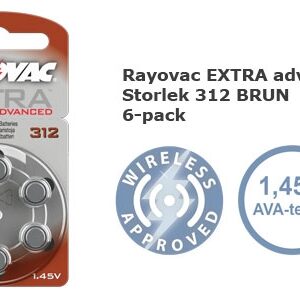 Rayovac EXTRA Advanced 312 1,45V Hörapparatsbatteri PR 41