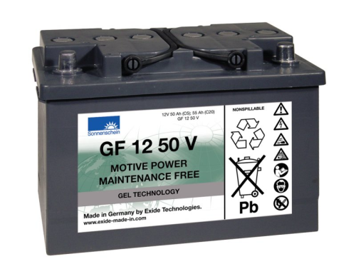 SONNENSCHEIN GEL Batteri 12V 50AH (278x175x190mm) Polstilling 5 - Plusspol til hÃƒÂ¸yre (GF12051Y1)-0