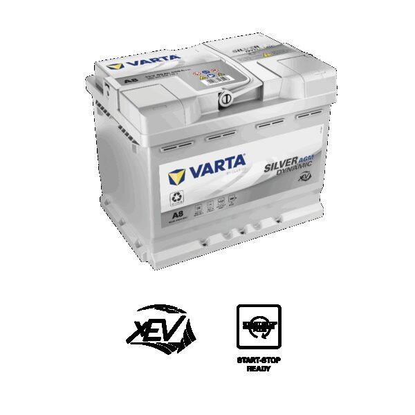 VARTA Silver Dynamic AGM Batteri 12V 60AH 680CCA (242x175x190/190mm) Polstilling 5 - Plusspol til hÃƒÂ¸yre A8-0