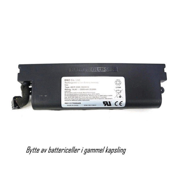 Cellebytte/rep av batteri for Bang & Olufsen Beolit 12 14,4V 3500mAh Li-ion 4S1P CGR-18650CG-0 Cellebytte/rep av batteri for Bang & Olufsen Beolit 12 14,4V 3500mAh Li-ion 4S1P CGR-18650CG-0