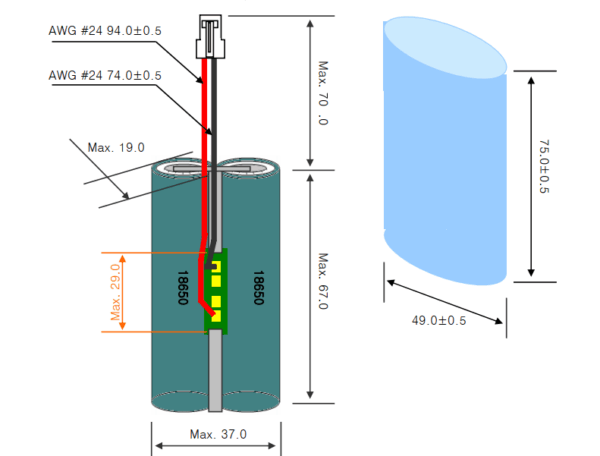 Li-ion batteri 3,7V 6Ah erstatter NTSS520012 1S2P-0 Li-ion batteri 3,7V 6Ah erstatter NTSS520012 1S2P-0