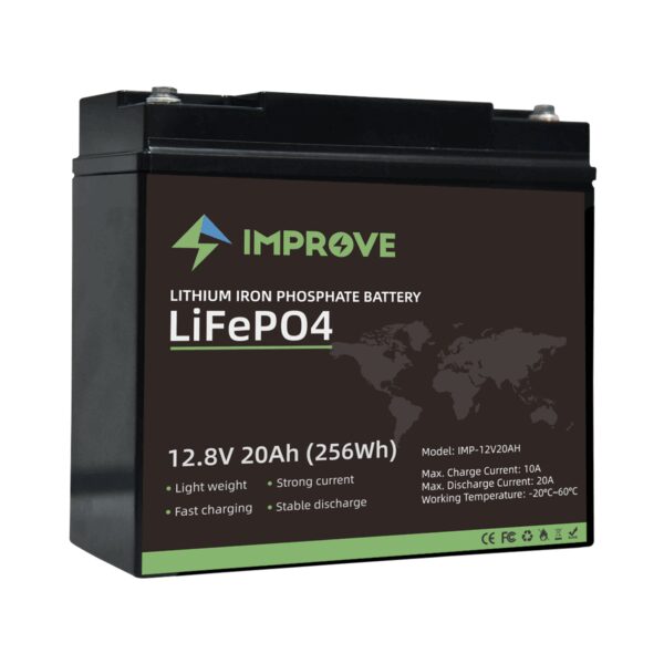IMPROVE Lithium Batteri 12V 20Ah (LiFePO4) BMS 20A-0
