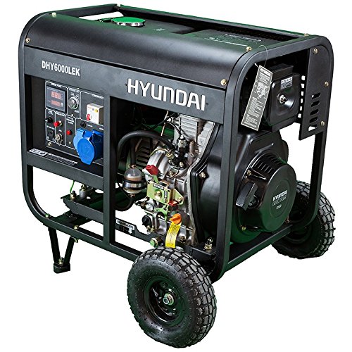 HYUNDAI DHY6000LEK Strømaggregat 5300W - Elektrisk start - Diesel-0