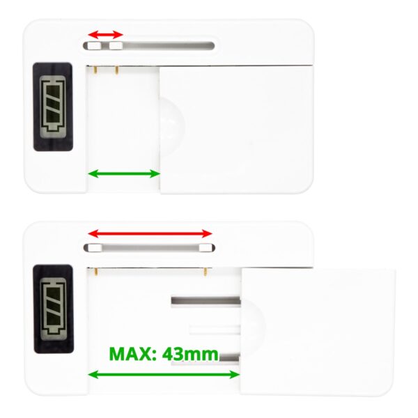 Universal Lader for små li-ion batterier, typ mobil, kamera, GPS batterier-113611