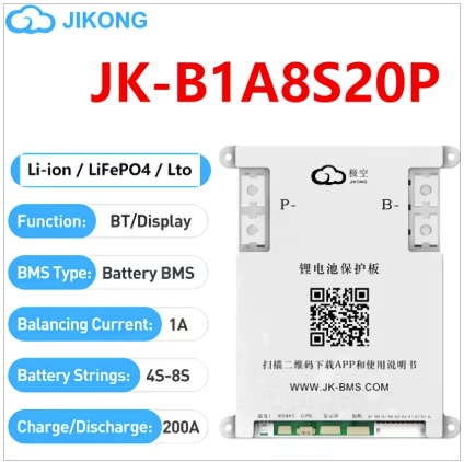 4S 200A BMS for LiFePo4 med aktiv balansering, bluetooth og varme-113677