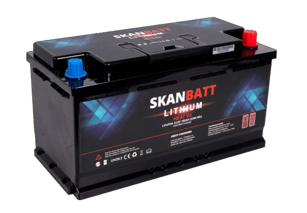 SKANBATT V2 Lithium HEAT Batteri 12V 180AH 150A BMS - Bobil - Bluetooth-0