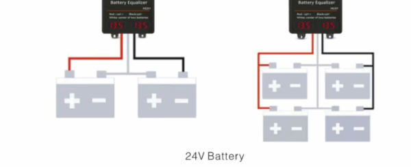 Aktivt Balanse system for 12V batterier i serie til 24V, gir lengre levetid og mer kapasitet-113673