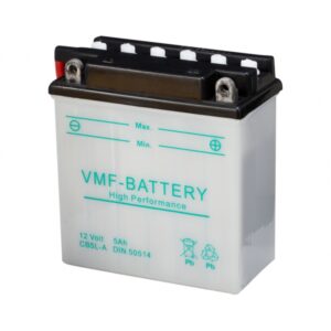VMF MC Batteri 12V 5AH 50CCA (121x61x131) Polstilling 5 - Plusspol til høyre | YB5L-A-0