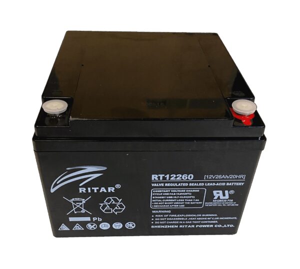 RITAR AGM Batteri 12V 26AH (166x175x125mm) M5-0