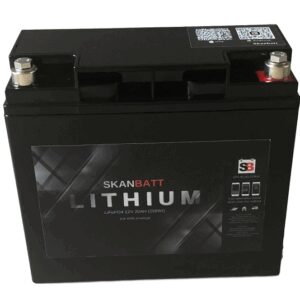 SKANBATT Bluetooth Lithium Batteri 12V 20AH 30A BMS-0