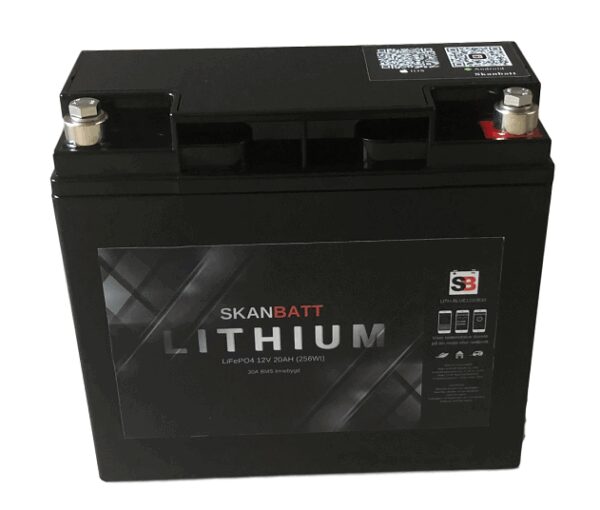 SKANBATT Bluetooth Lithium Batteri 12V 20AH 30A BMS-0 SKANBATT Bluetooth Lithium Batteri 12V 20AH 30A BMS-0