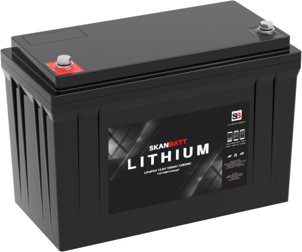 SKANBATT Bluetooth Lithium Batteri 12V 100AH 150A BMS - 8 års garanti-0 SKANBATT Bluetooth Lithium Batteri 12V 100AH 150A BMS - 8 års garanti-0
