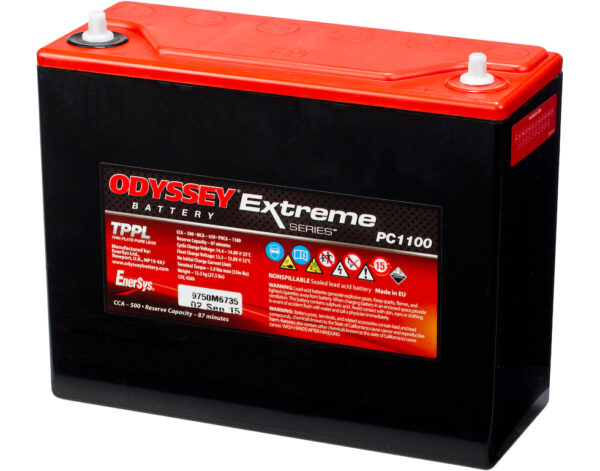 ODYSSEY PC1100 AGM Batteri 12V 45AH 500CCA (250x97x206mm) Polstilling 5 - Plusspol til hÃƒÂ¸yre-0