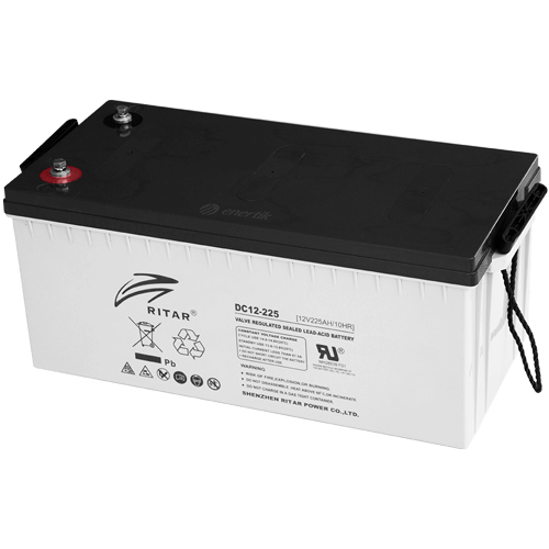 RITAR AGM Deep Cycle Batteri 12V 225AH C10 (522x240x219mm) Polstilling 5 - Plusspol til hÃƒÂ¸yre-0