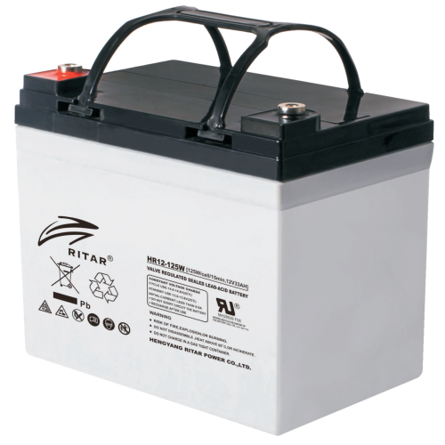RITAR High Rate AGM Batteri 12V 33AH (195x130x168mm) M6-0 RITAR High Rate AGM Batteri 12V 33AH (195x130x168mm) M6-0