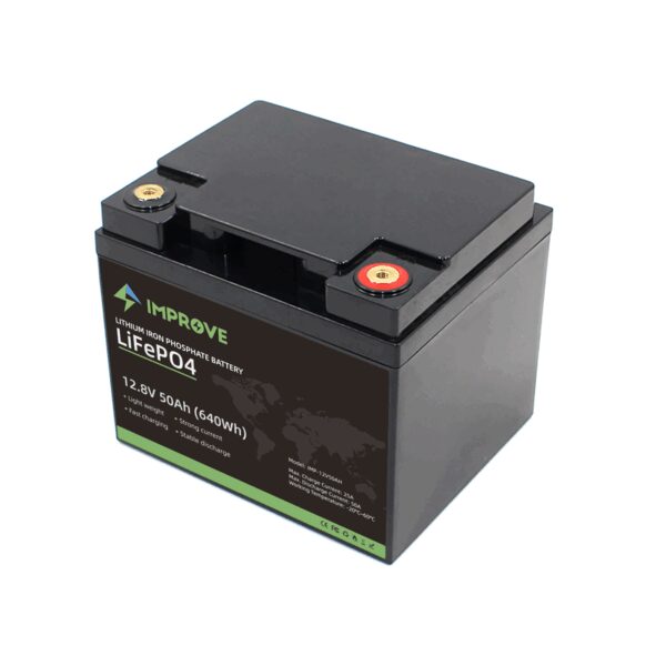 IMPROVE Lithium Batteri 12V 50Ah (LiFePO4) BMS 50A - BLUETOOTH-0