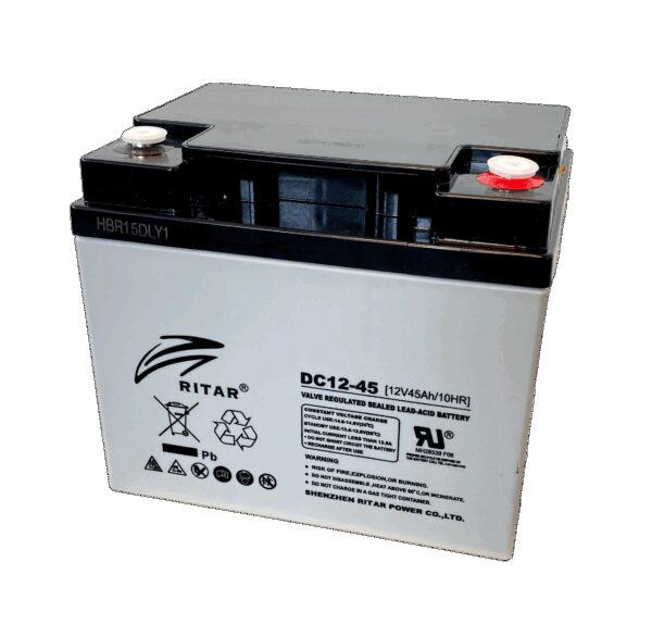 RITAR AGM Deep Cycle Batteri 12V 45AH (197x165x169mm) Polstilling 5 - Plusspol høyre-0 RITAR AGM Deep Cycle Batteri 12V 45AH (197x165x169mm) Polstilling 5 - Plusspol høyre-0