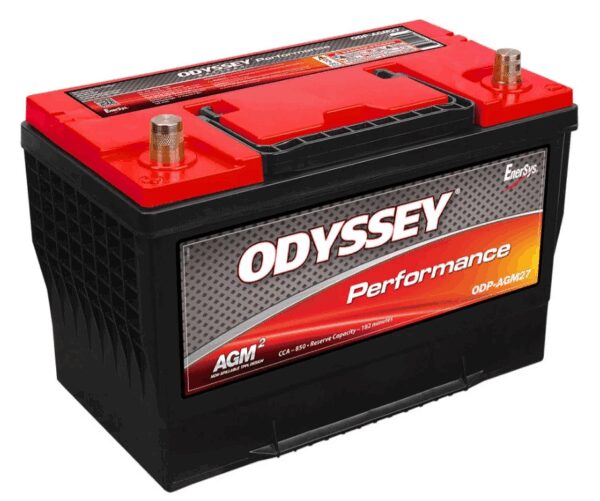 ODYSSEY ODP-AGM27 AGM Batteri 12V 85AH 850CCA (316x172x225mm) Polstilling 4 - Plusspol til venstre-0