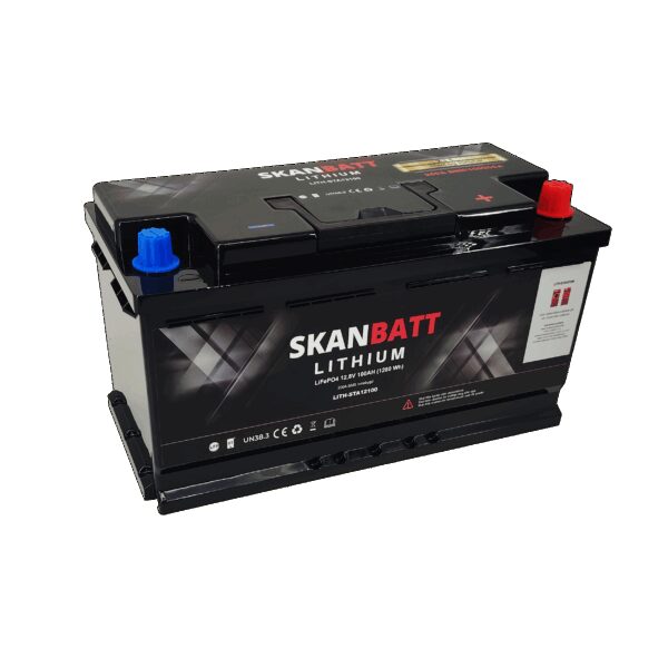 SKANBATT Lithium Start- og forbruksbatteri 12V 100Ah 1500CA - Bluetooth-0 SKANBATT Lithium Start- og forbruksbatteri 12V 100Ah 1500CA - Bluetooth-0