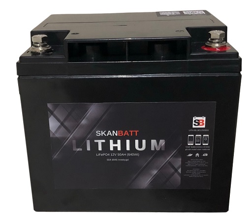 SKANBATT Bluetooth Lithium Batteri 12V 50AH 50A BMS-0 SKANBATT Bluetooth Lithium Batteri 12V 50AH 50A BMS-0