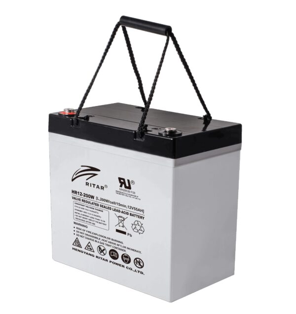 RITAR High Rate AGM Batteri 12V 55AH (229x138x216mm) M6-0