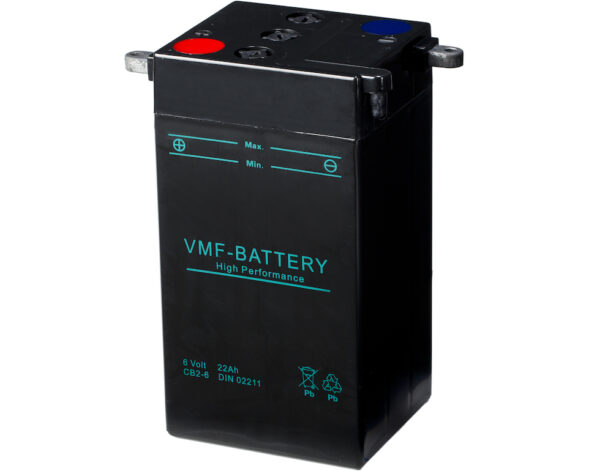 VMF MC Batteri 6V 24AH 200CCA (110x96x212) diagonalt | YB2-6-0 VMF MC Batteri 6V 24AH 200CCA (110x96x212) diagonalt | YB2-6-0