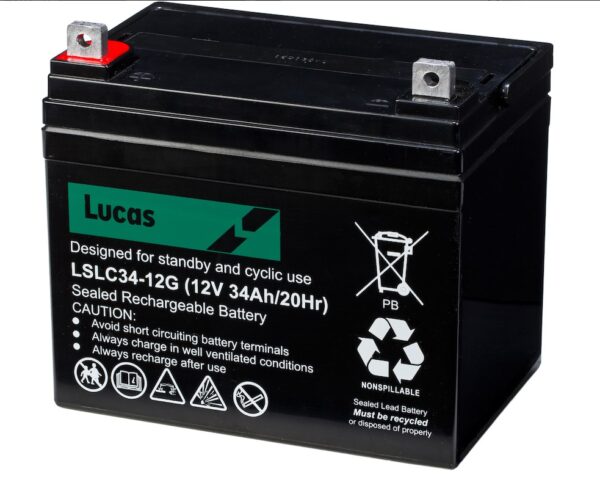 LUCAS AGM Golf Batteri 12V 34AH (196x130x168mm)-0