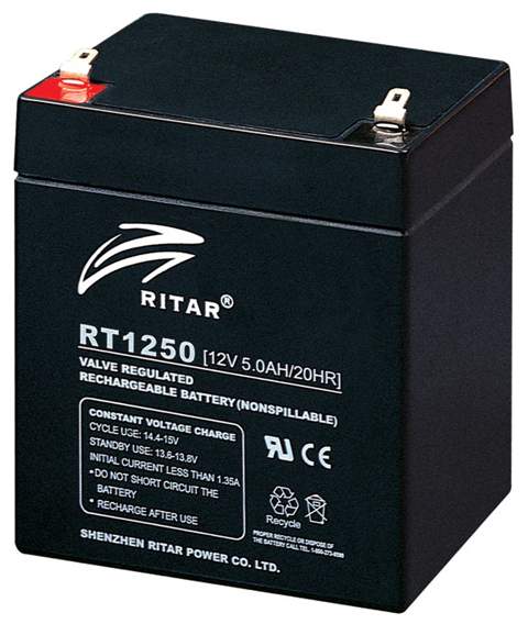 RITAR AGM Batteri 12V 5AH (90x70x101mm) F2-0