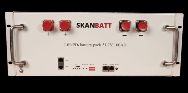 SKANBATT Lithium Batteri 51,2V 100Ah - 5,12kWh - LiFePO4 - Rackmodul-0 SKANBATT Lithium Batteri 51,2V 100Ah - 5,12kWh - LiFePO4 - Rackmodul-0