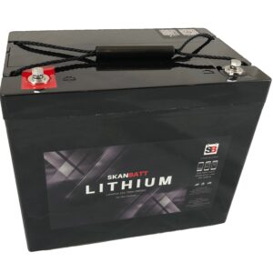SKANBATT Bluetooth Lithium Batteri 12V 75AH 50A BMS-0
