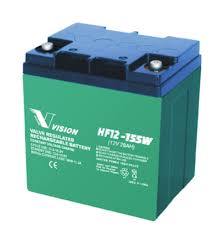 VISION High rate AGM Batteri 12V 28Ah (165x125x175mm) Polstilling 5 - Plusspol til hÃƒÂ¸yre-0