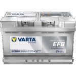 VARTA Fritidsbatteri EFB Batteri 12V 80AH 800CCA (315x175x190/190mm) Polstilling 5 - Plusspol til hÃƒÂ¸yre LED80-0