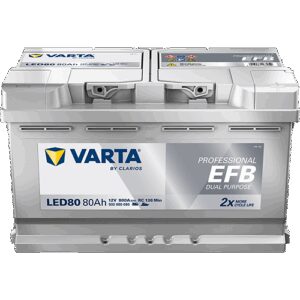 VARTA Fritidsbatteri EFB Batteri 12V 80AH 800CCA (315x175x190/190mm) Polstilling 5 - Plusspol til høyre LED80-0