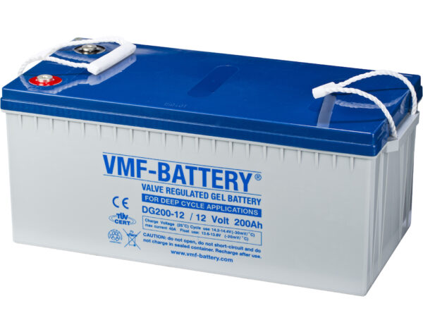 VMF GEL Deep Cycle Batteri 12V 200AH (522x240x223mm) Polstilling 5 - Plusspol til hÃƒÂ¸yre-0