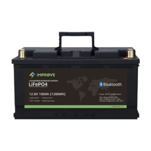 IMPROVE Lithium Batteri 12V 100Ah (LiFePO4) BMS 100A - BLUETOOTH - BOBIL-0