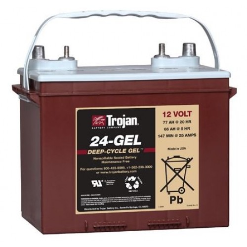 TROJAN GEL Deep Cycle Traksjonsbatteri 12V 77Ah (277x168x235mm) Polstilling 4 - Plusspol til venstre-0 TROJAN GEL Deep Cycle Traksjonsbatteri 12V 77Ah (277x168x235mm) Polstilling 4 - Plusspol til venstre-0