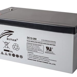 RITAR AGM Deep Cycle Batteri 12V 260AH C10 (520x268x220mm) Polstilling 5 - Plusspol til hÃƒÂ¸yre-0