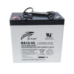 RITAR AGM Deep Cycle Batteri 12V 55AH (229x138x216mm) Polstilling 4 - Plusspol til venstre-0