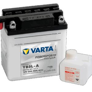 VARTA MC Batteri 12V 3AH 30CCA (100x58x112mm) Polstilling 5 - Plusspol til høyre YB3L-A-0