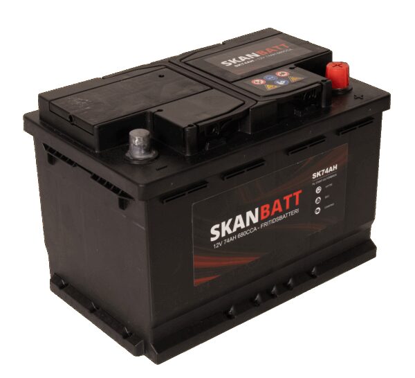 SKANBATT Fritidsbatteri 12V 74AH 680CCA (278x175x190/190mm) Polstilling 5 - Plusspol til høyre-0 SKANBATT Fritidsbatteri 12V 74AH 680CCA (278x175x190/190mm) Polstilling 5 - Plusspol til høyre-0