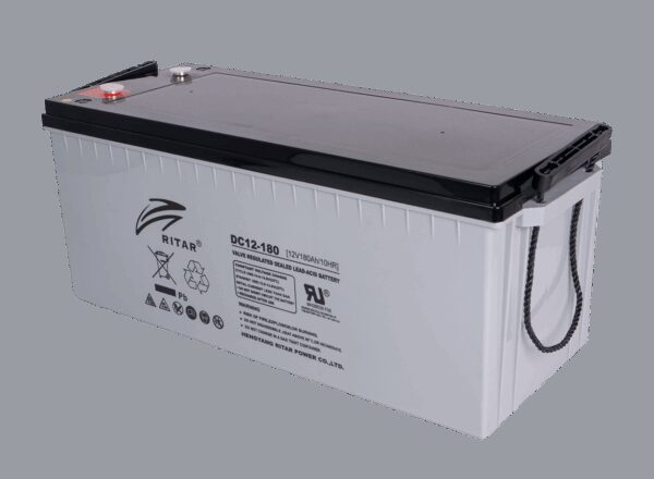 RITAR AGM Deep Cycle Batteri 12V 180AH C10 (530x209x219mm) Polstilling 5 - Plusspol til hÃƒÂ¸yre-0