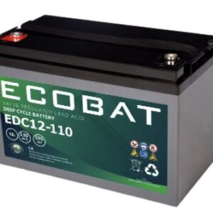 ECOBAT EDC12-110 AGM Batteri (DC12-120S)(331x172x220mm) Polstilling 4 - Plusspol til venstre-0