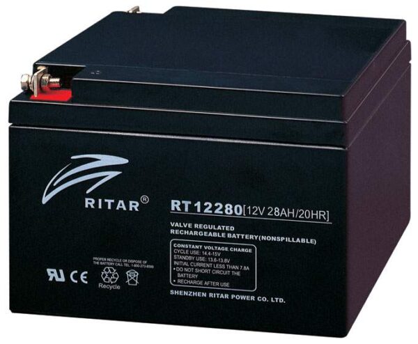 RITAR AGM Batteri 12V 28AH (166x175x125mm) M5-0