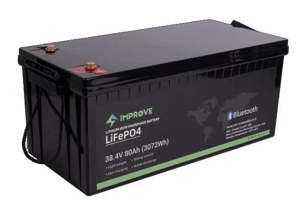 IMPROVE Bluetooth Lithium Batteri 36V 80Ah (LiFePO4) BMS 80A,-0