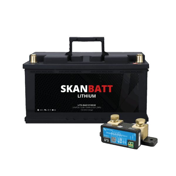 SKANBATT Lithium Batteri 12V 104AH 100A BMS (279x175x190mm) - Med Bluetooth - NYHET (kan forhåndsbestilles)-0 SKANBATT Lithium Batteri 12V 104AH 100A BMS (279x175x190mm) - Med Bluetooth - NYHET (kan forhåndsbestilles)-0
