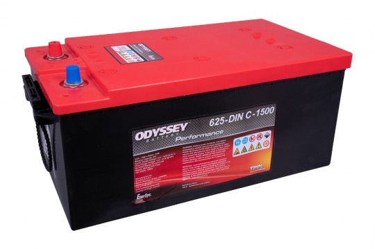 ODYSSEY 625-DIN C C-1500 AGM Batteri 12V 220AH 1500CCA (518x276x242mm) + venstre-0