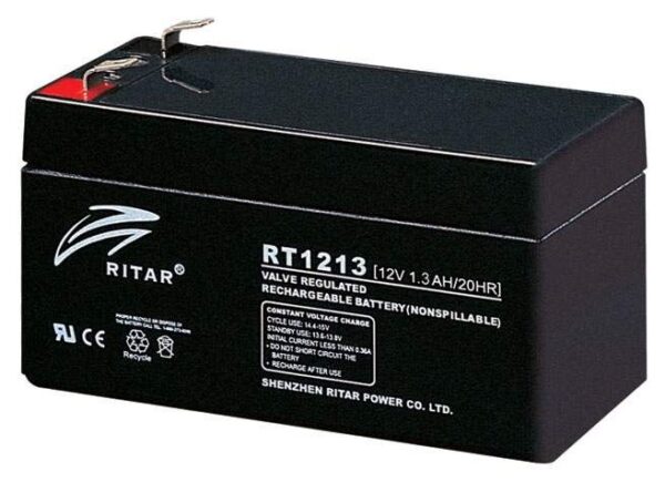 RITAR AGM Batteri 12V 1,3AH (97x43x52mm) F1-0